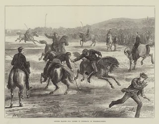 Officerer spiller Polo (hockey til hest) på Woolwich-Common