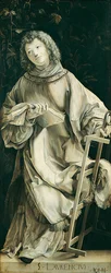 Panel af Heller-alteret forestillende St. Laurence