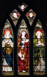 Malervinduet; Faith, Hope & Charity, St Machars Cathedral, 1873