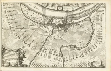 Belejring af Keizersweerd, 1702 Plan de la Ville de Keyserswert (titel på objekt)