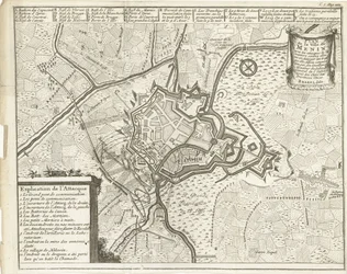 Belejring af Menin, 1706 Plan de la Ville de Menin (...) (titel på objekt)