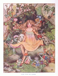 Stedmoderblomst med feerne, illustration fra Lady Anns Fairy Tales, 1914
