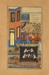 The Eavesdropper, Folio 47r fra en Haft Paikar Seven Portraits of the Khamsa..., ca. 1430.