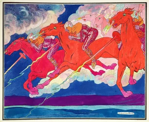 The Legions of Attila Descending from Heaven, ca. 1920 (akvarel på papir)