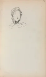 Italiensk skitsebog: Head of a Girl side 176, 1898-1899.