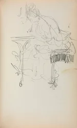 Italiensk skitsebog: Siddende kvindesyning side 153, 1898-1899.