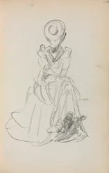Italiensk skitsebog: Siddende kvinde side 114, 1898-1899.