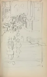 Italiensk skitsebog: Trapper med figurer side 165, 1898-1899.
