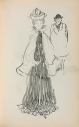 Italiensk skitsebog: Stående kvinde og mand side 125, 1898-1899.