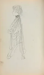 Italiensk skitsebog: Stående kvinde i profil side 51, 1898-1899.