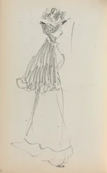 Italiensk skitsebog: Stående kvinde på profilside 130, 1898-1899.