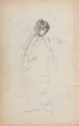 Italiensk skitsebog: Stående kvinde side 1, 1898-1899.
