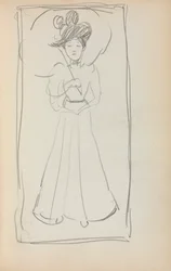 Italiensk skitsebog: Stående kvinde med parasol side 233, 1898-1899.