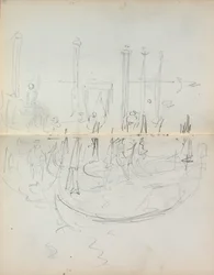 Italiensk skitsebog: Venetian Harbour View side 37 & 38, 1898-1899.