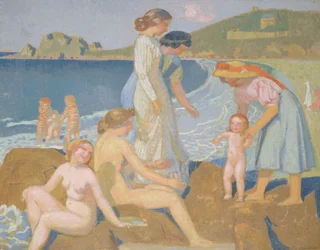 Badende ved Perros-Guirec, ca 1909-1912.