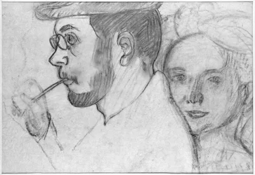 Pierre Bonnard (1867-1947) og Marthe Denis (1871-1919) 1899 (kul på papir)