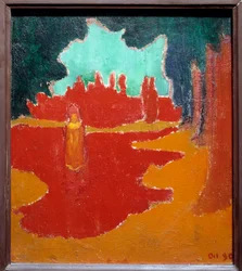 Solpletter på terrassen. Maleri af Maurice Denis (1870-1943)