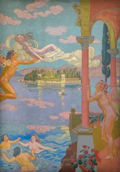 The Story of Psyche, Panel II. Zephyr transporterer Psyche til øen af glæde