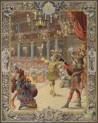 Ludvig XIV, udklædt som Solen, danser til natballetten