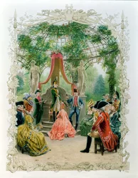 Frimurerisk indvielsesceremoni for en kvindelig frimurer omkring 1785, 1890