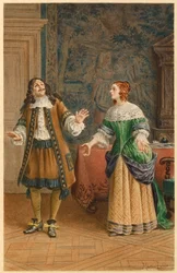 Moliere og Catherine de Brie (illustration)