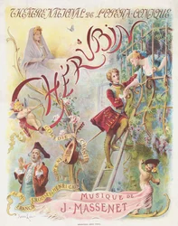 Premiereplakat for operaen Chérubin af Jules Massenet, 1905.
