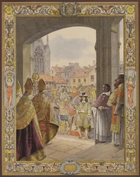 Proklamation af flertallet af kong Ludvig XIV, ankomsten til Sainte-Chapelle