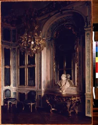 Dauphinens bibliotek i Versailles. Maleri af Maurice Lobre (1862-1951)