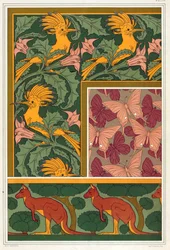Designs til tapetkanter og silkestof, pub. 1897.