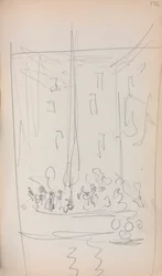 Italiensk skitsebog: Båd med figurer (side 172)