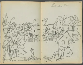 Skitsebog - The Granite Shore Hotel, Rockport, side 144  145: "Lanesville"