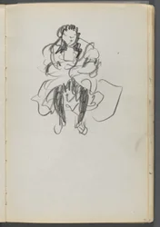Skitsebog, The Dells, nr. 127, side 071: Siddende figur