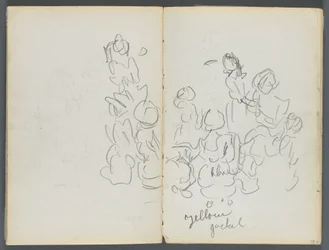 Skitsebog, The Dells, nr. 127, side 074  75: Figurer med farvenotationer