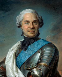 Sachsens marechal: Portræt af Hermann Maurice, greve af Sachsen (1696-1750) af Maurice Quentin Delatour dit Quentin De La Tour (De Latour) (1704-1788) 1700-tallet - "" Marskalen af Sachsen"": portræt af Hermann Maurice, greve af Sachsen (1696-1750)