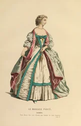 Kostume til rollen som Dorimene, ca. 1868 (kobberstik)