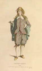 Kostume til rollen som Lubin, ca. 1868 (kobberstik)