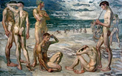 Unge mænd ved havet