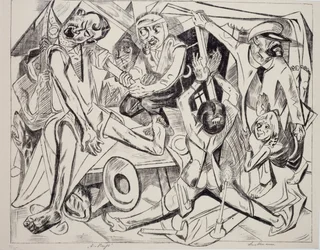 Malepatrus, af Max Beckmann (1884-1950), litografi. Tyskland, det 20. århundrede.