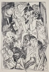 Ideologerne, af Max Beckmann (1884-1950), gravering. Tyskland, det 20. århundrede.