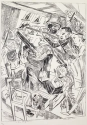 De sidste, af Max Beckmann (1884-1950), litografi. Tyskland, det 20. århundrede.