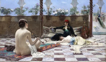 Tyrkiske kvinder - Peinture de Ferdinand Max Bredt (1860-1921) - 1893 - Olie på lærred - 60,5x100,5 - Privat samling