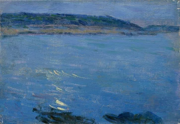 Blå havlandskab i måneskin