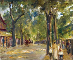 Figurer på Grosse Seestrasse i Wannsee par Liebermann, Max (1847-1935). Olie på lærred, størrelse: 60,4x72,5, ca. 1920, Privat Samling
