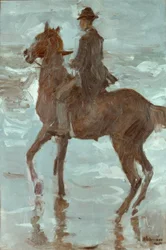 Rytter på stranden
