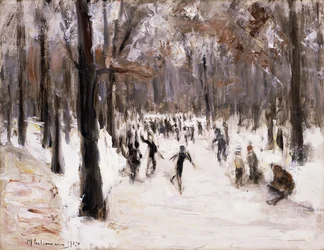 Skatere i Tiergarten, Berlin; Skøjteløbere i Berlin Tiergarten, 1924
