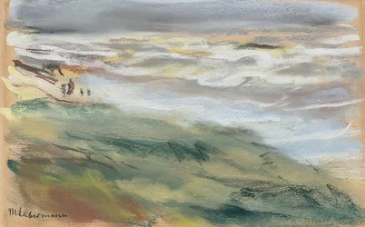 Spadserende på stranden ved Noordwijk