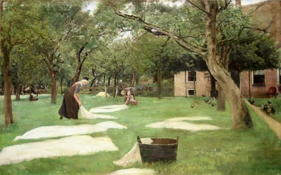 Blegning af linned, 1882