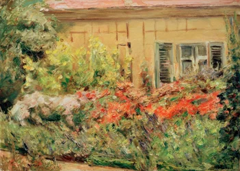 Wannsee Have. Buske blomster ved gartnerens sommerhus mod nord