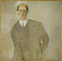 Komponisten Arnold Schönberg (maleri på lærred)