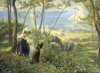 En sommerdag ved havet (olie på lærred)